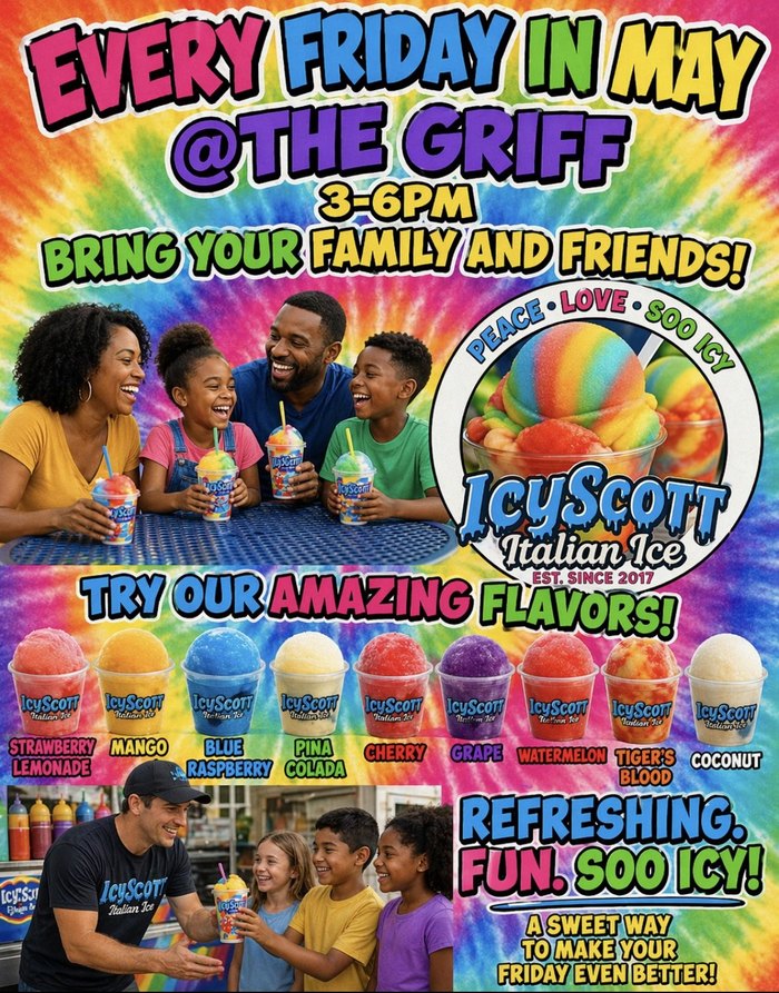 Every Friday in May at The Griff event flyer